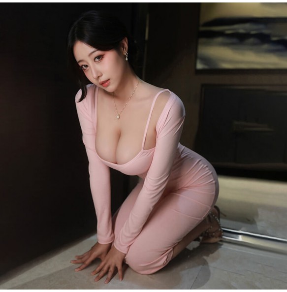 FEE ET MOI - Gentle Wife Low-Neck Loungewear Set (Pink)